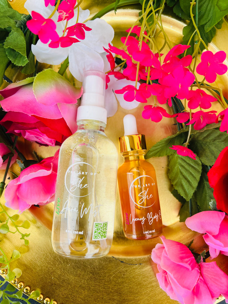 Live Aura Mist (4oz). + Love Luxury Body Oil (1oz.)